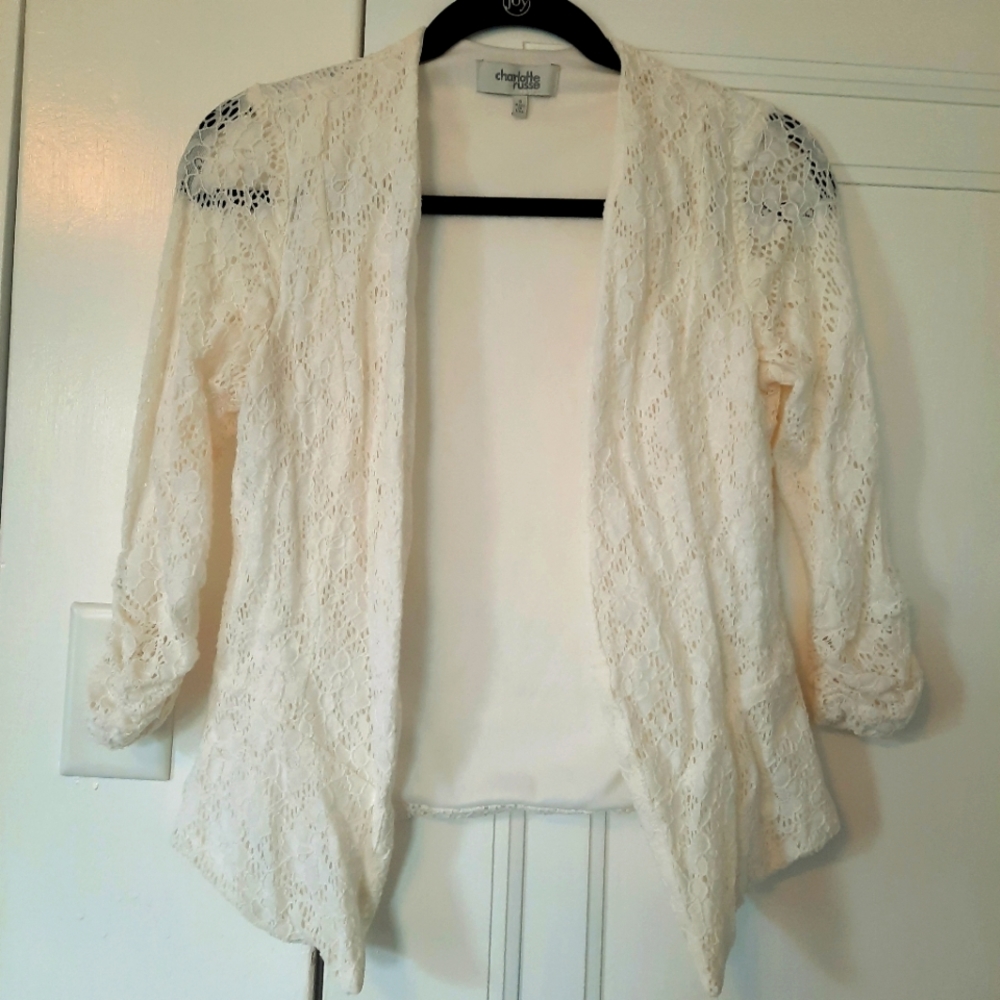 White lace blazer